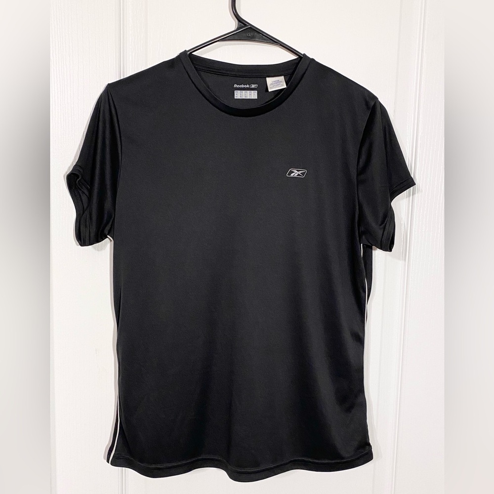 Reebok Speedwick Performance Tee Black w/ White Side Piping Size Large